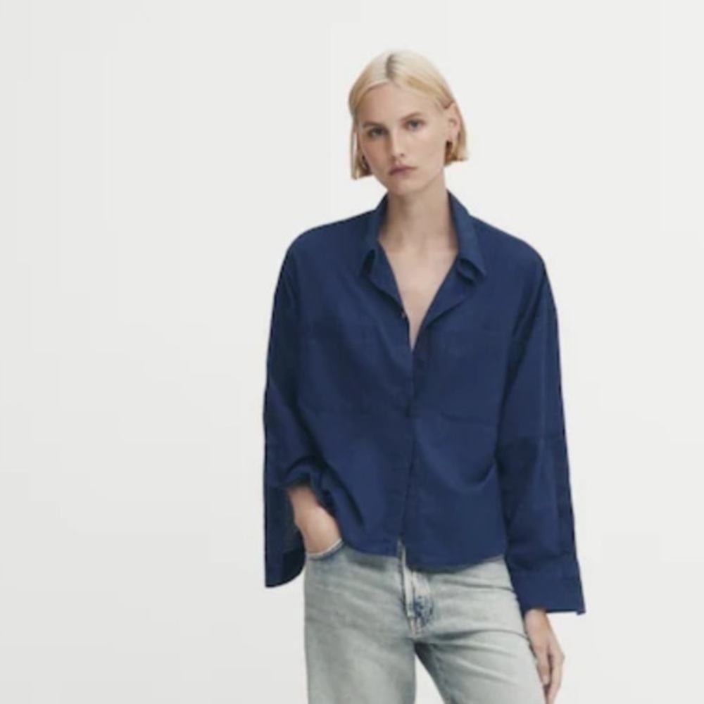 Massimo Dutti NWT cotton shirt with sleeve detail